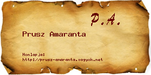 Prusz Amaranta névjegykártya
